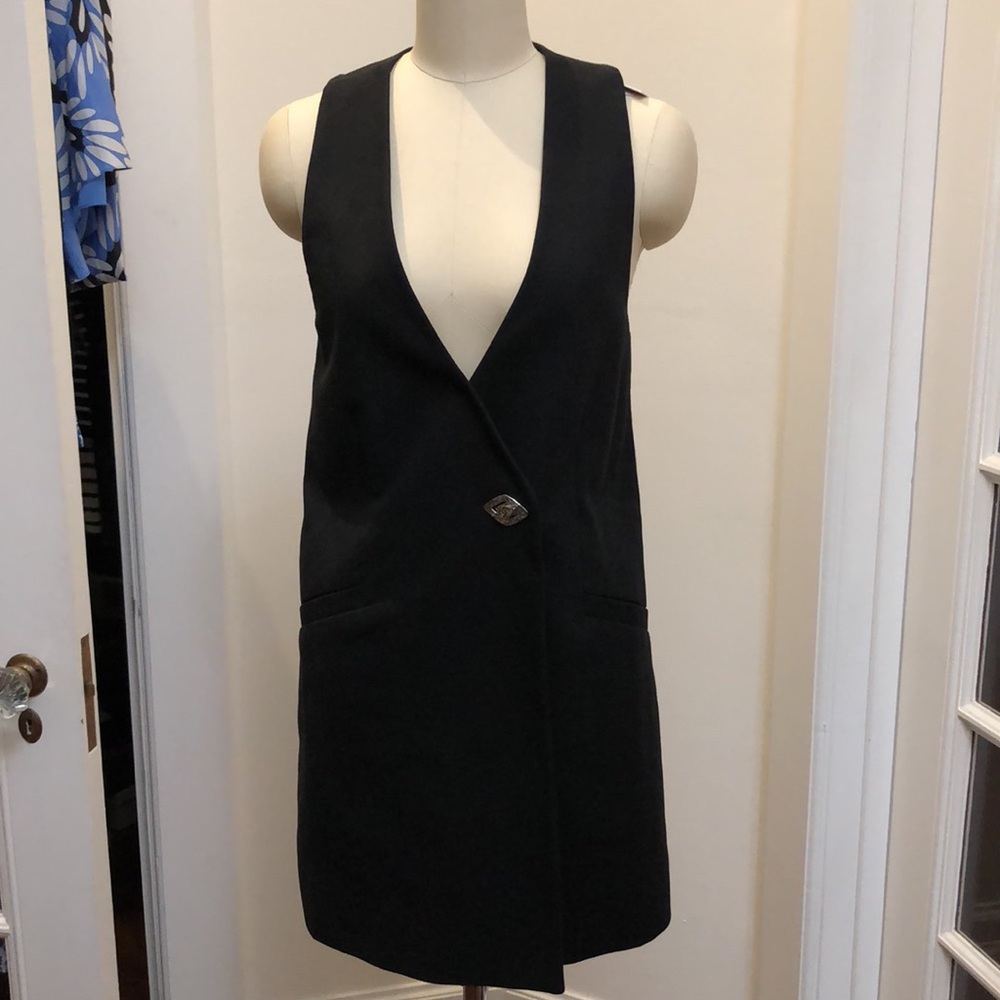 GANNI Black Suiting Vest Minidress NWT / DK 34
